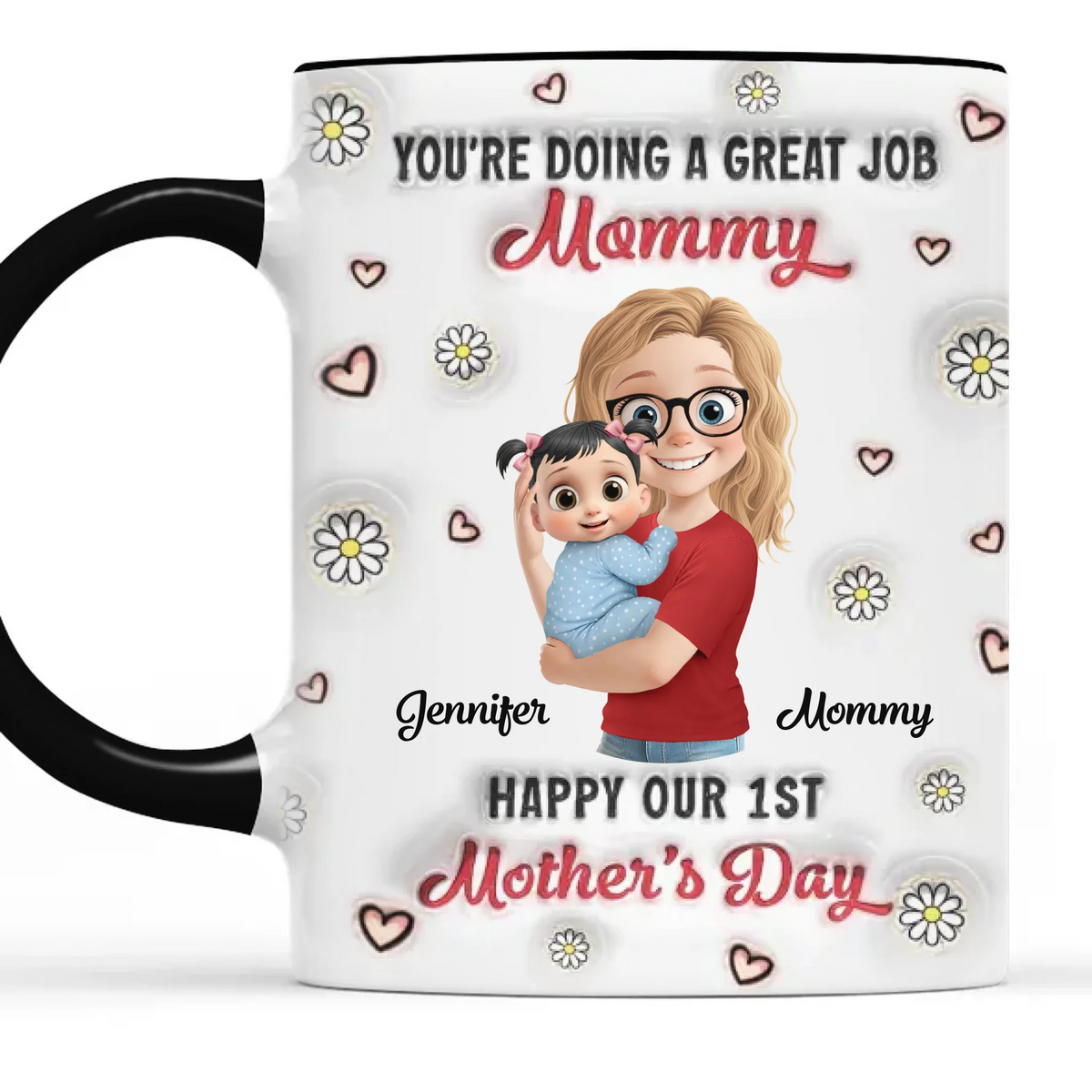 Maman, tu rends la vie si douce - Mug personnalisé avec effet gonflé en 3D - Cadeau pour la fête des mères, baby shower, première maman