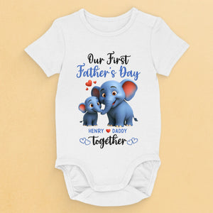 Votre petit éléphant pour toujours - Body bébé personnalisé en famille - Cadeau pour la fête des pères, baby shower, premier papa, bébé, nouveau-né