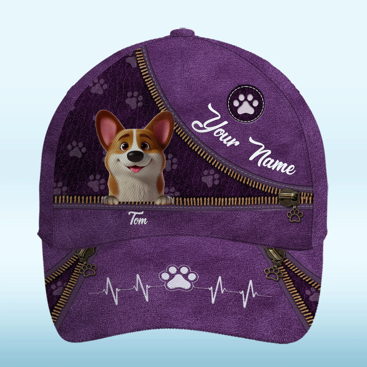 Conçu pour les caresses sur le ventre - Casquette personnalisée pour chien, imprimé intégral, classique - Fête des Pères, cadeau pour les propriétaires et les amoureux des animaux