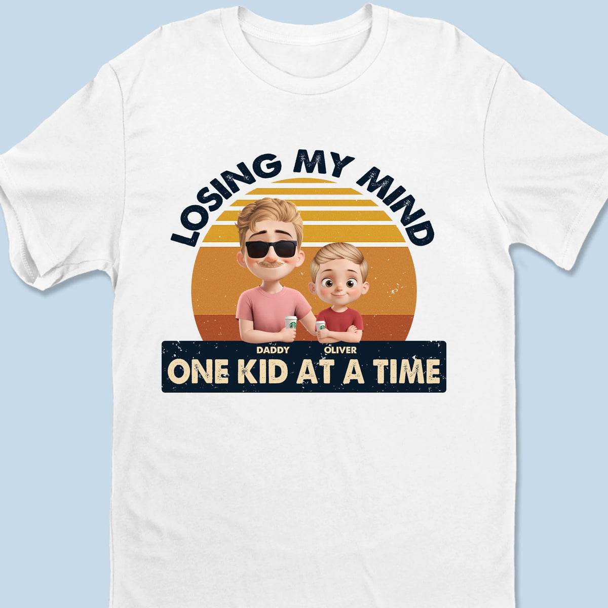 Je perds la tête, un enfant à la fois ! T-shirt unisexe personnalisé pour la famille, haut de gamme, sweat à capuche ! Cadeau pour la fête des pères, papa et grand-père