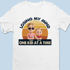 Je perds la tête, un enfant à la fois ! T-shirt unisexe personnalisé pour la famille, haut de gamme, sweat à capuche ! Cadeau pour la fête des pères, papa et grand-père