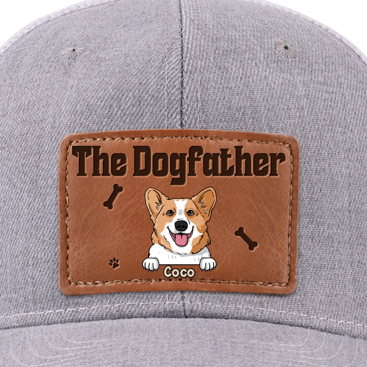 Promenades, friandises, câlins - Chapeau en cuir personnalisé pour chien - Fête des Pères, cadeau pour les propriétaires d'animaux et les amoureux des animaux