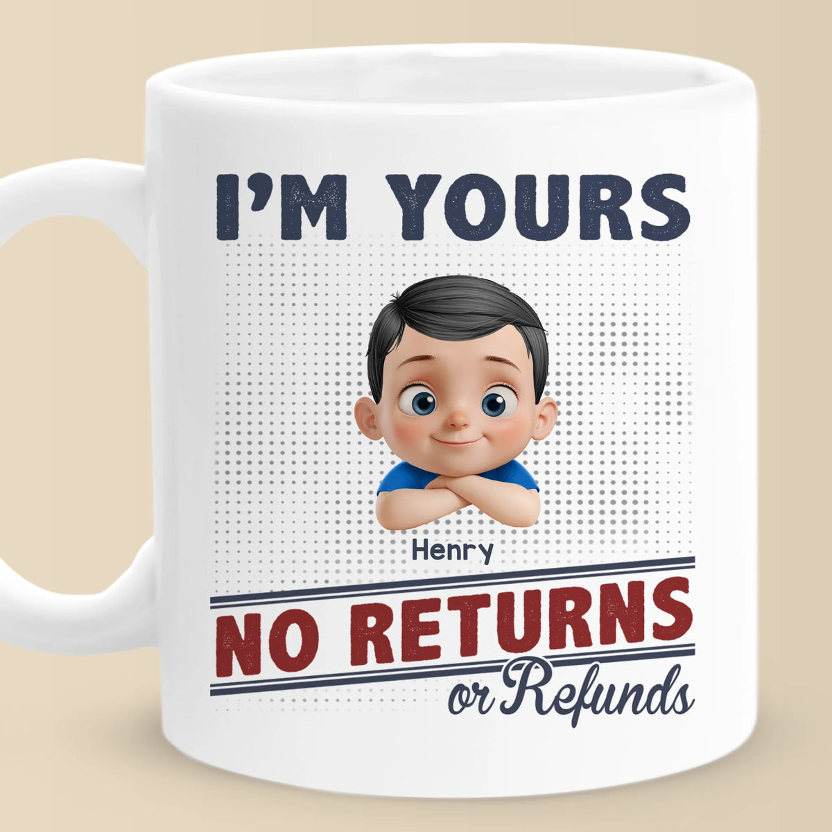 Je t'appartiens, pas d'échanges ni d'excuses - Mug personnalisé familial - Fête des pères, cadeau pour papa, grand-père