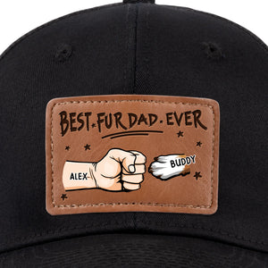 Fur Babies, Real Love - Dog & Cat Personalized Custom Leather Patch Hat - Father's Day, Gift For Pet Owners, Pet Lovers