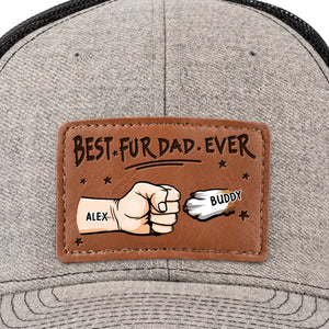 Fur Babies, Real Love - Dog & Cat Personalized Custom Leather Patch Hat - Father's Day, Gift For Pet Owners, Pet Lovers