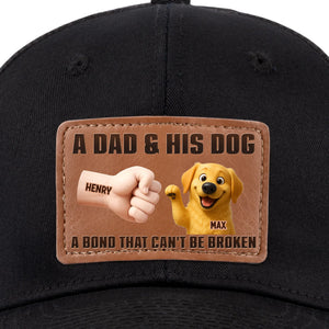 Pattes baissées, meilleur papa du monde ! Chapeau en cuir personnalisé pour chien ! Cadeau pour la fête des pères et les amoureux des animaux.
