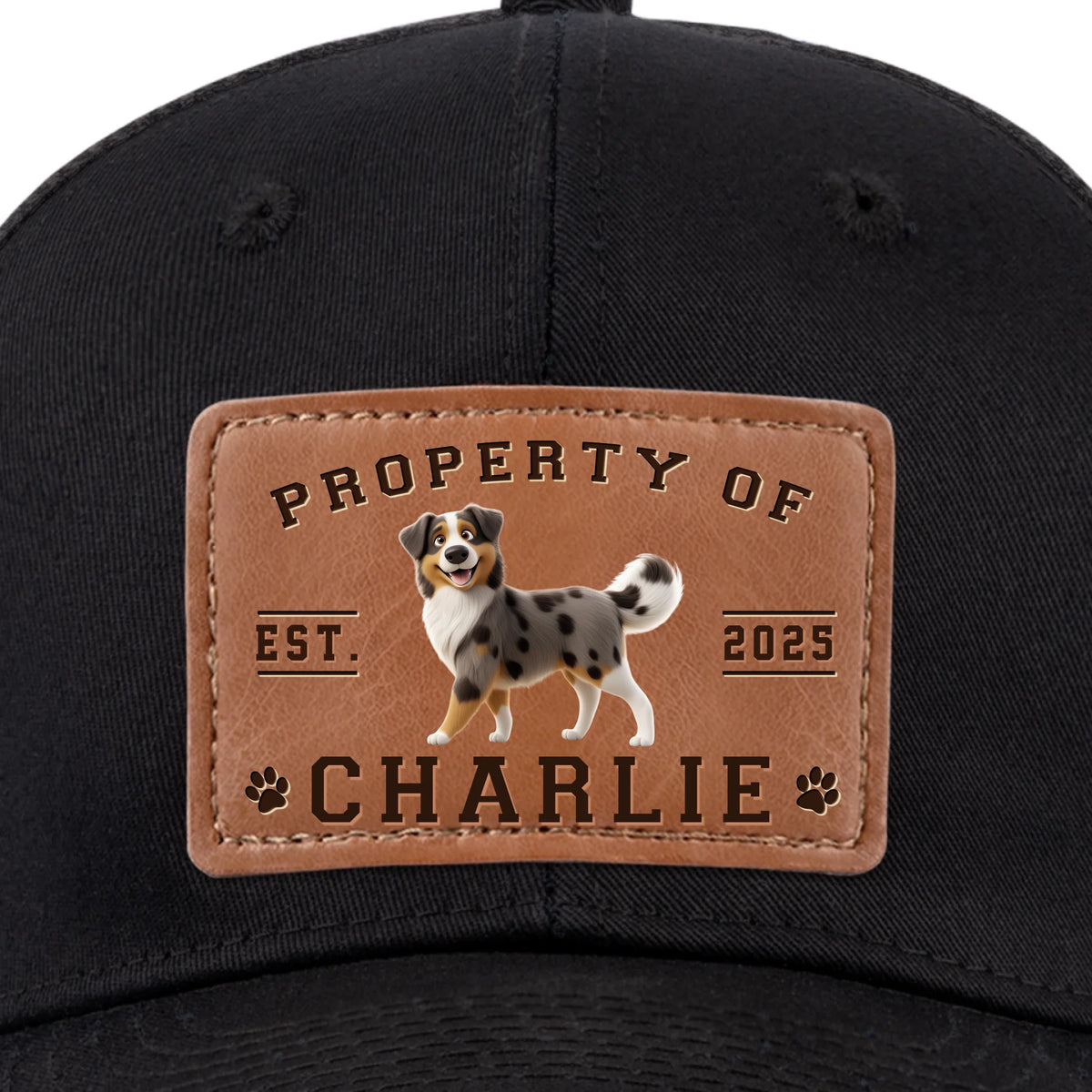 Property Of Paws - Dog Personalized Custom Leather Patch Hat - Father's Day, Gift For Pet Owners, Pet Lovers
