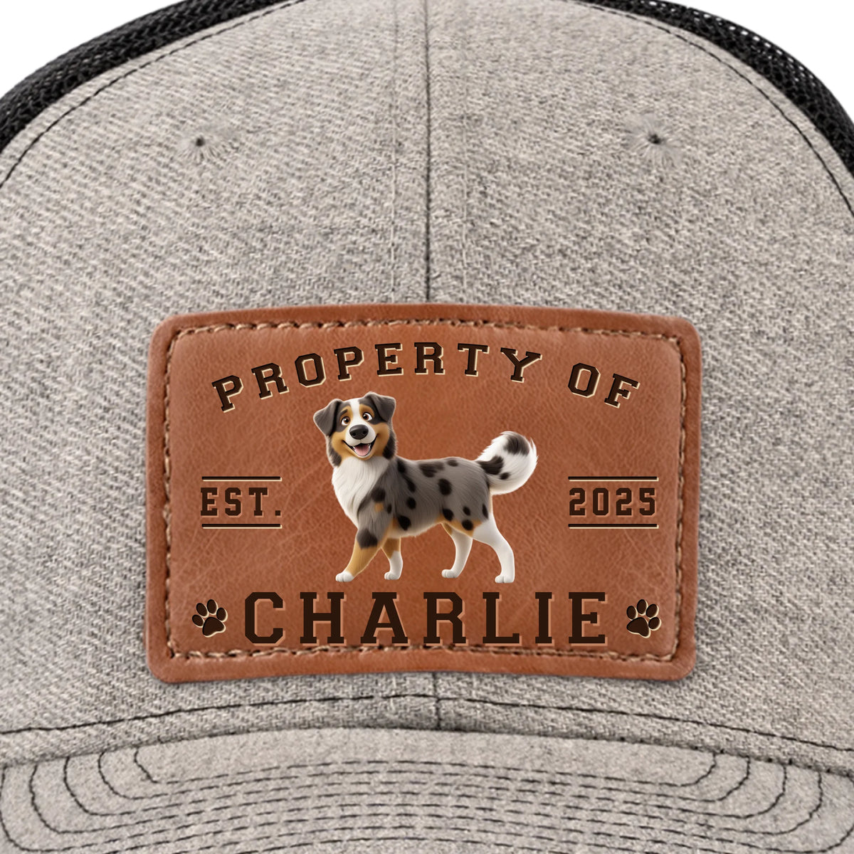 Property Of Paws - Dog Personalized Custom Leather Patch Hat - Father's Day, Gift For Pet Owners, Pet Lovers