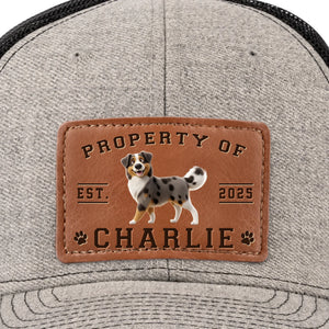 Property Of Paws - Dog Personalized Custom Leather Patch Hat - Father's Day, Gift For Pet Owners, Pet Lovers