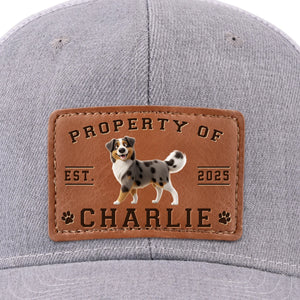 Property Of Paws - Dog Personalized Custom Leather Patch Hat - Father's Day, Gift For Pet Owners, Pet Lovers
