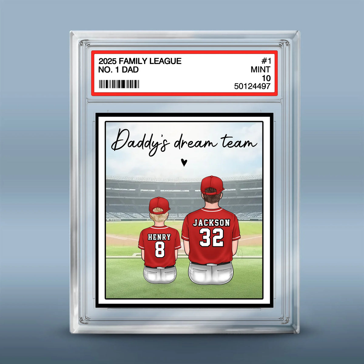 Meilleure équipe de tous les temps - Plaque rectangulaire en acrylique personnalisée pour la famille - Cadeau pour la fête des pères, les amateurs de sport et les joueurs de sport
