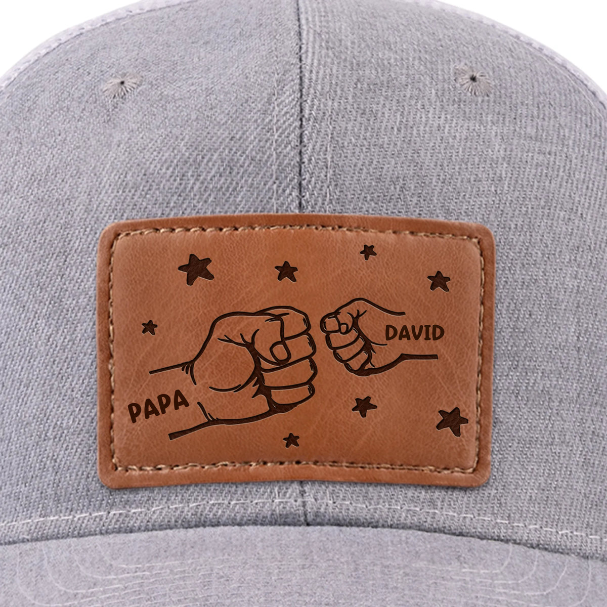 All In With Papa - Chapeau personnalisé en cuir avec patch - Fête des pères, cadeau pour papa, grand-père