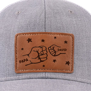 All In With Papa - Chapeau personnalisé en cuir avec patch - Fête des pères, cadeau pour papa, grand-père