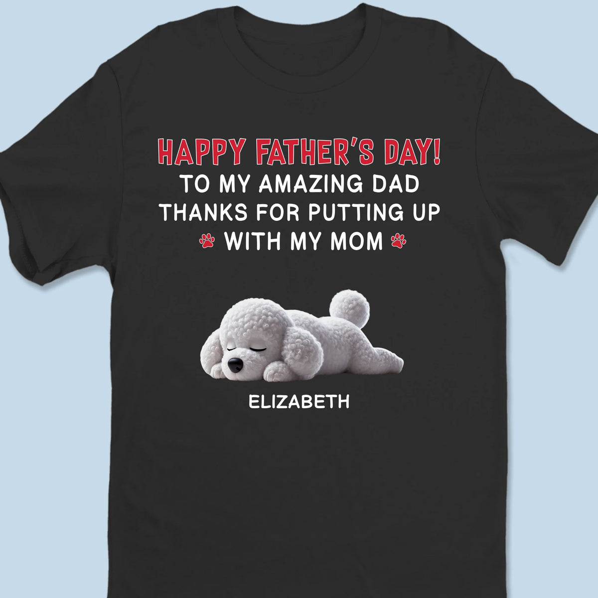 Merci de nous aimer, elle et nous - T-shirt unisexe personnalisé pour chien, t-shirt premium, sweat à capuche - Fête des Pères, cadeau pour papa, propriétaires d'animaux, amoureux des animaux