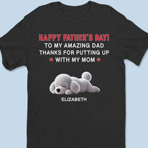 Merci de nous aimer, elle et nous - T-shirt unisexe personnalisé pour chien, t-shirt premium, sweat à capuche - Fête des Pères, cadeau pour papa, propriétaires d'animaux, amoureux des animaux
