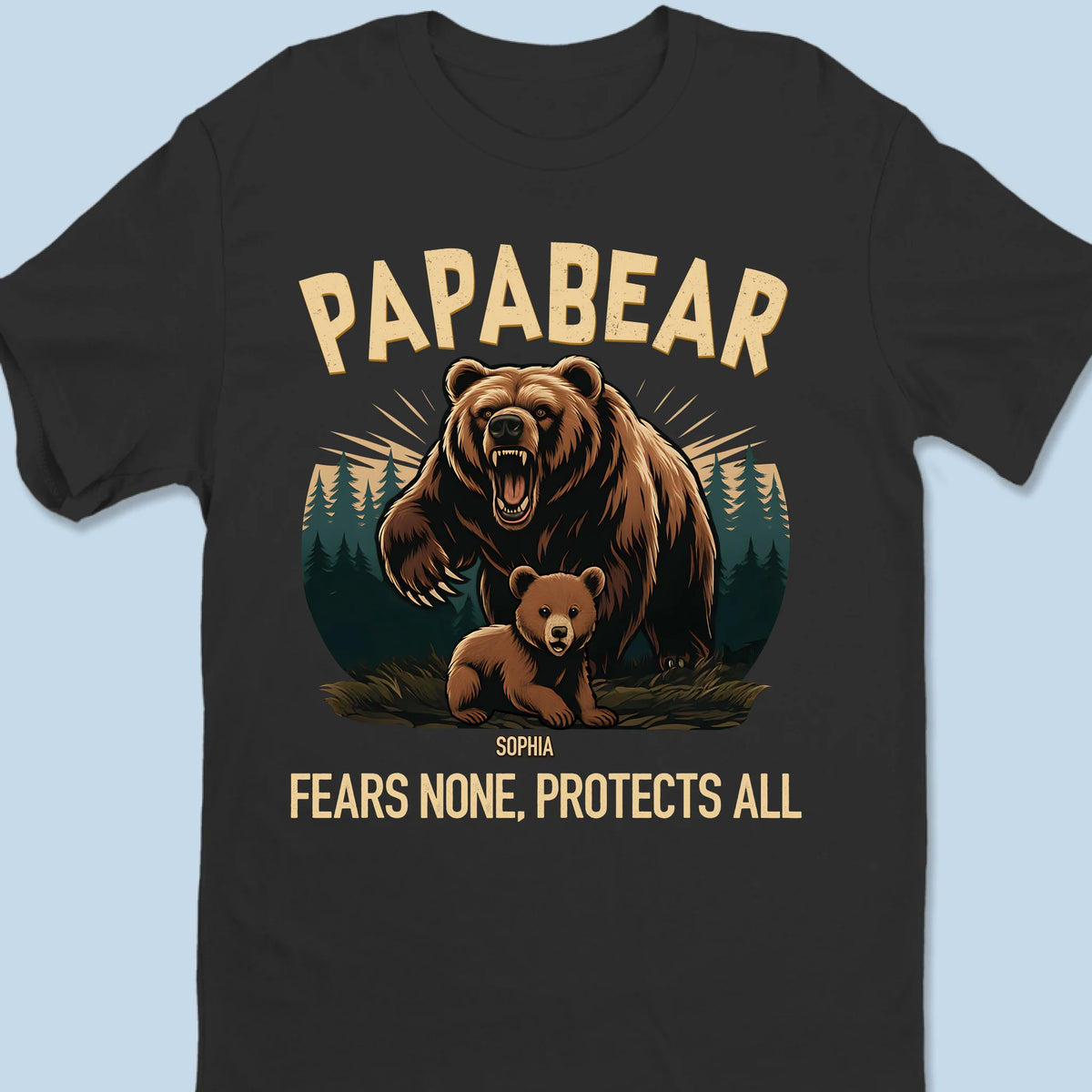 Papa Bear Mode, Always On - T-shirt unisexe personnalisé pour la famille, T-shirt premium, sweat à capuche - Fête des Pères, cadeau pour papa, grand-père
