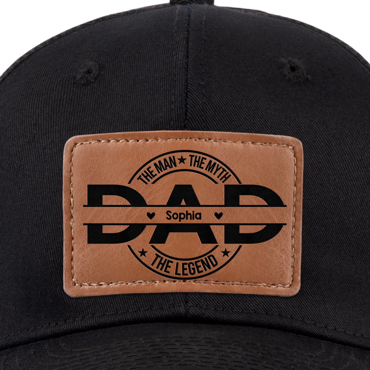 Père d'abord, toujours héros - Chapeau personnalisé en cuir avec patch - Fête des pères, cadeau pour papa, grand-père