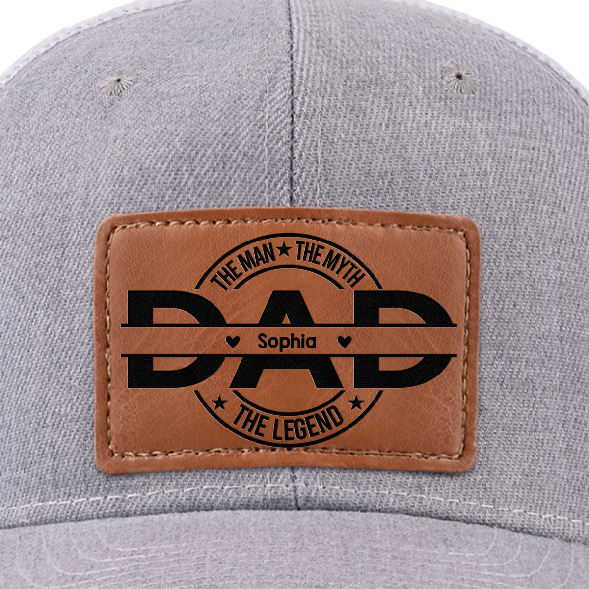 Père d'abord, toujours héros - Chapeau personnalisé en cuir avec patch - Fête des pères, cadeau pour papa, grand-père