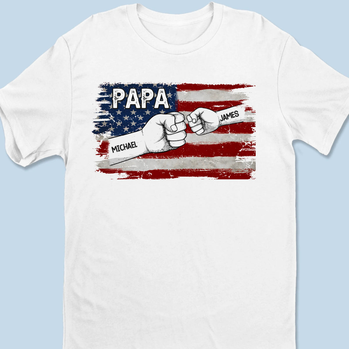 L'équipe de papa, plus forts ensemble - T-shirt unisexe personnalisé pour la famille, T-shirt premium, sweat à capuche - Fête des pères, cadeau pour papa, grand-père