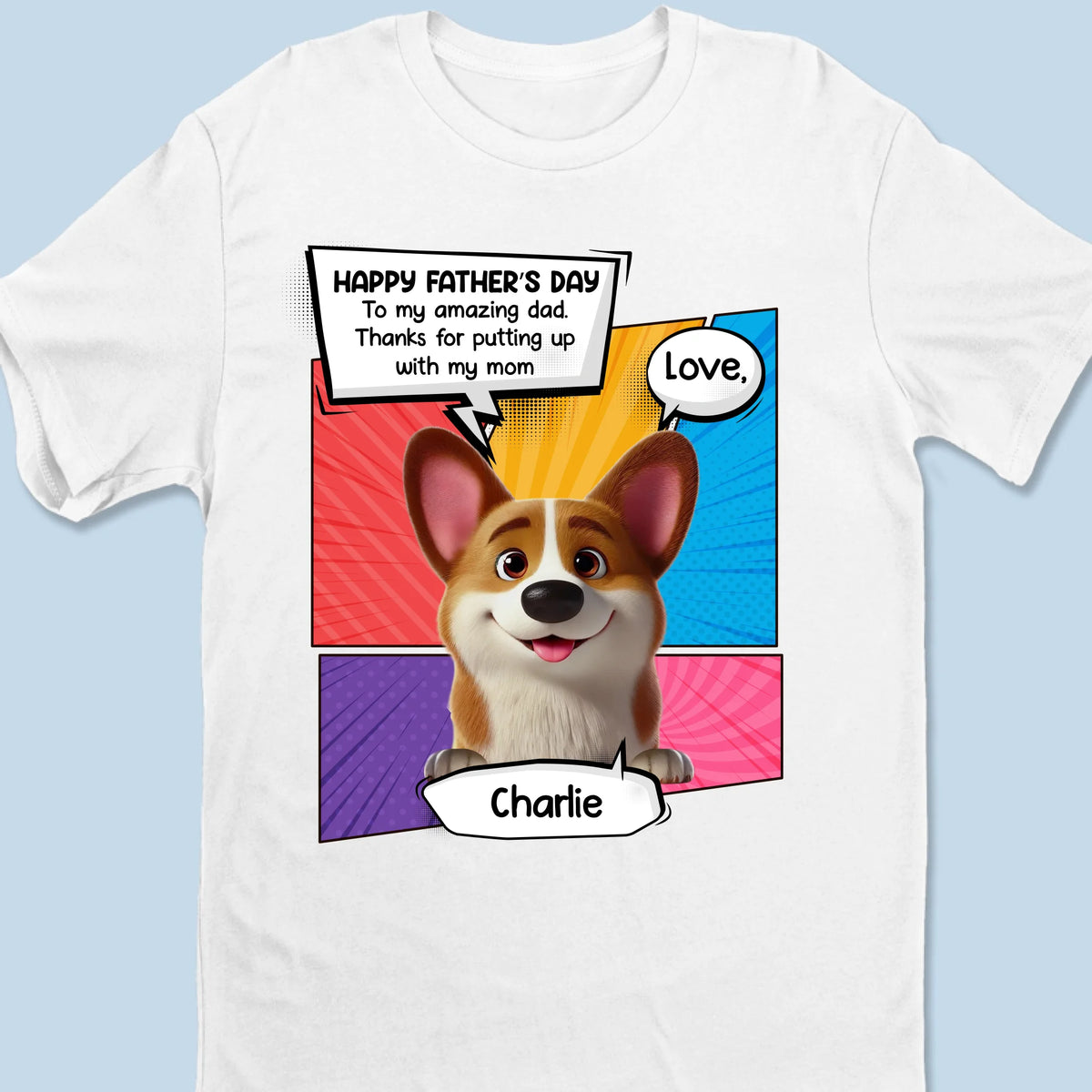 T-shirt unisexe personnalisé « Papa de l'année » pour chien, haut de gamme, sweat à capuche – Cadeau pour papa, propriétaires d'animaux et amoureux des animaux