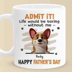 Apporte-moi un câlin, papa ! Mug personnalisé pour chien ! Fête des pères, cadeau pour les propriétaires d'animaux et les amoureux des animaux.