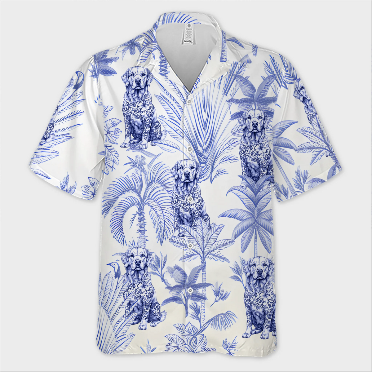Ambiance tropicale pour chiot - T-shirt hawaïen unisexe personnalisé pour chien - Cadeau idéal pour les vacances d'été, les amoureux des animaux et les voyageurs