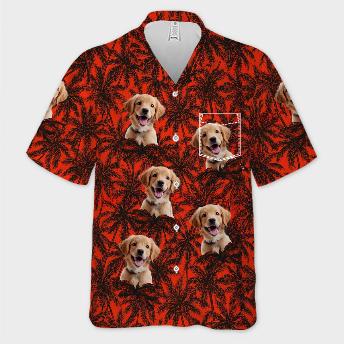 T-shirt hawaïen unisexe personnalisé avec photo de pattes et de palmiers pour chien et chat - Cadeau idéal pour les vacances d'été, les amoureux des animaux et les amoureux des animaux