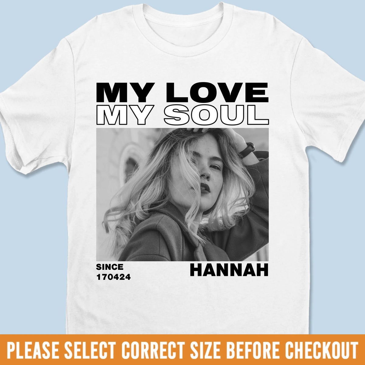 T-shirt unisexe photo personnalisé, t-shirt premium, sweat à capuche - Cadeaux d'anniversaire de mariage personnalisés pour mari et femme, lui et elle - Mon amour, mon âme