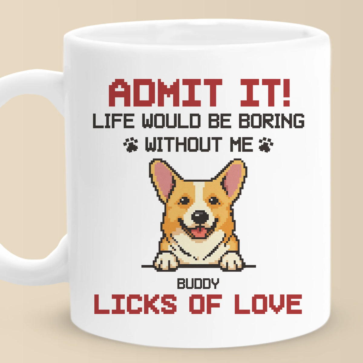 Mug personnalisé - Cadeaux d'anniversaire personnalisés pour les amoureux des chiens, papas et mamans - Meilleurs amis pour boire