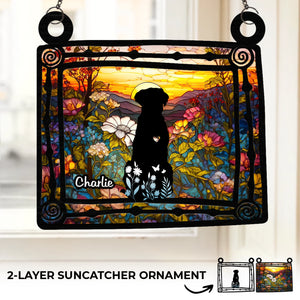 Custom Window Hanging Suncatcher Ornament - Personalized Pet Memorial Gifts For Dogs - Heart Full Of Memories