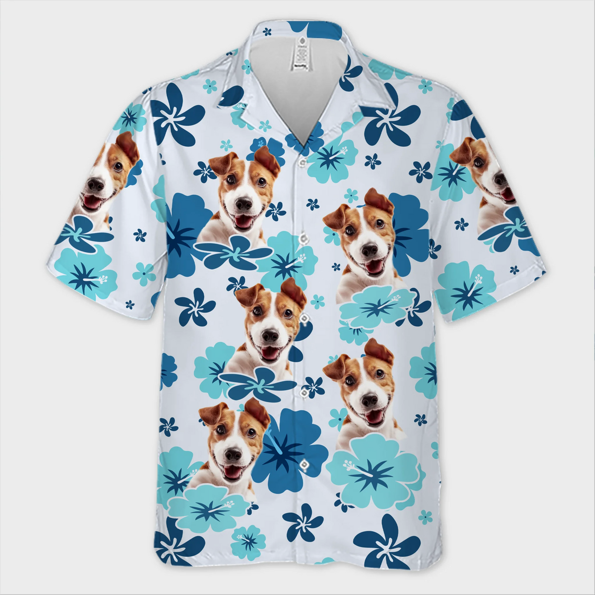 Chemise hawaïenne unisexe avec photo personnalisée - Cadeaux de vacances et de voyage d'été personnalisés pour femmes et hommes, amoureux des chiens et des chats - Furry Family Vibes