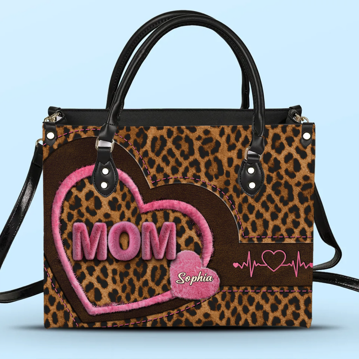 Sac à main en cuir personnalisé – Cadeaux personnalisés pour la fête des mères, pour maman et grand-mère – De mon cœur au vôtre
