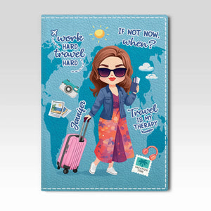 Custom Passport Cover, Passport Holder - Personalized Summer Vacation And Travel Gifts For Women, Men - Travel Far, Travel Wide
