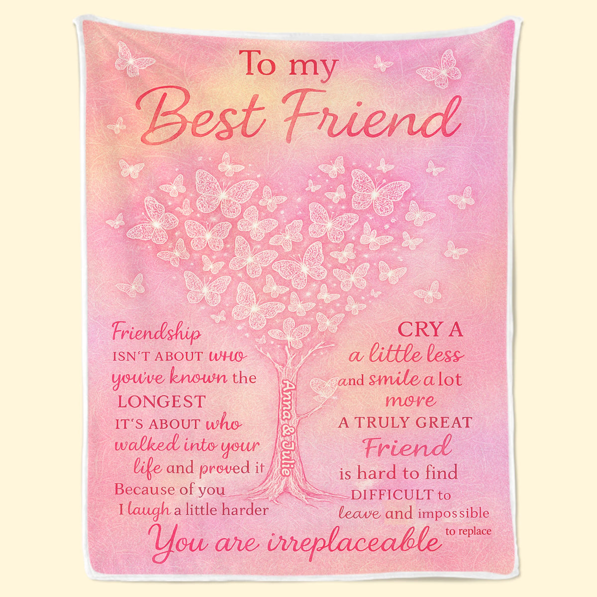 Couverture personnalisée - Cadeaux d'anniversaire personnalisés pour femmes - Les vrais amis ne se séparent jamais