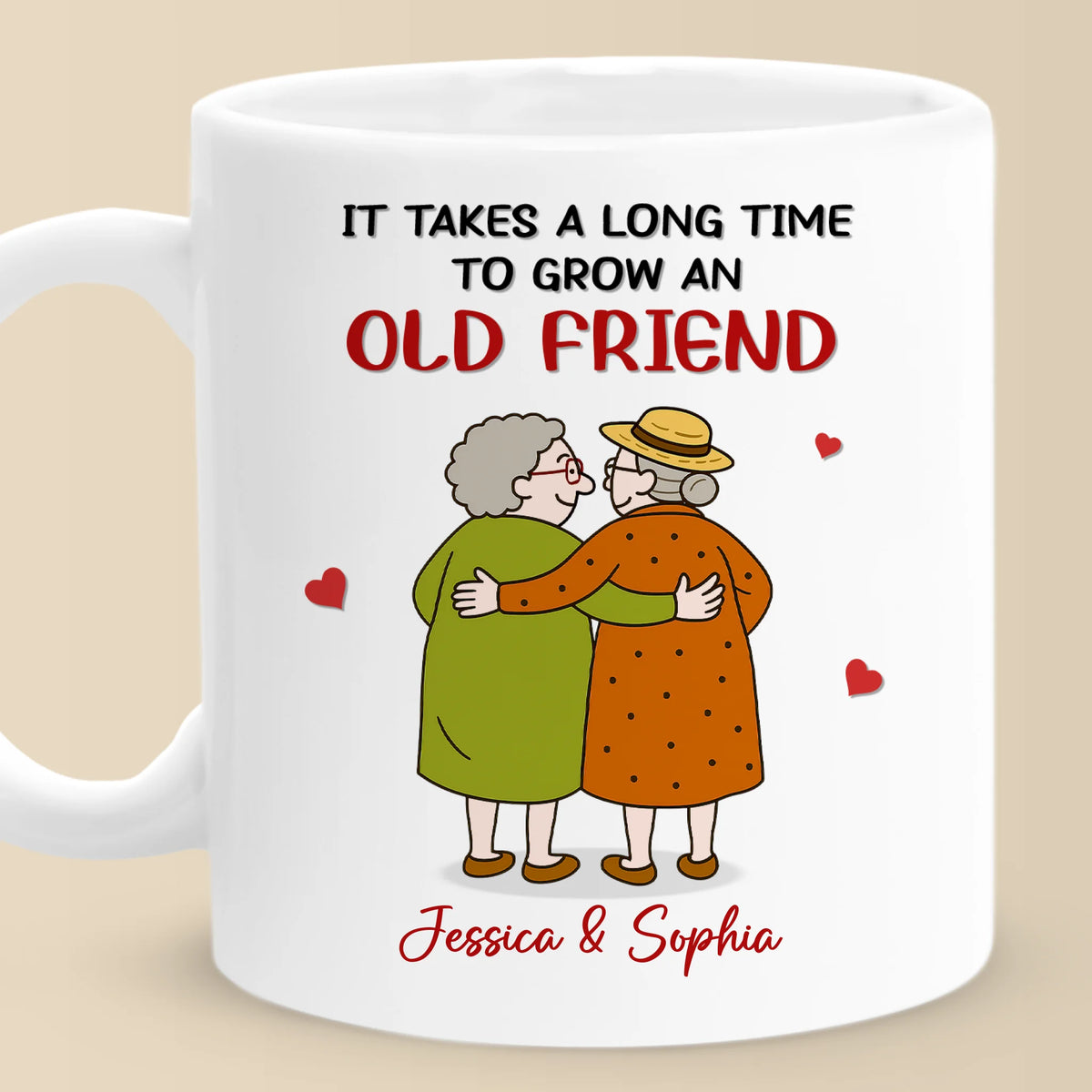 Mug personnalisé - Cadeau d'anniversaire personnalisé pour meilleure amie - Il faut du temps pour grandir