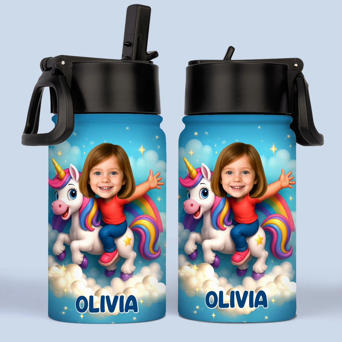 Gourde personnalisée avec photo 3D et effet gonflé pour enfants – Cadeaux de rentrée scolaire personnalisés pour enfants – Lancez-vous dans chaque aventure