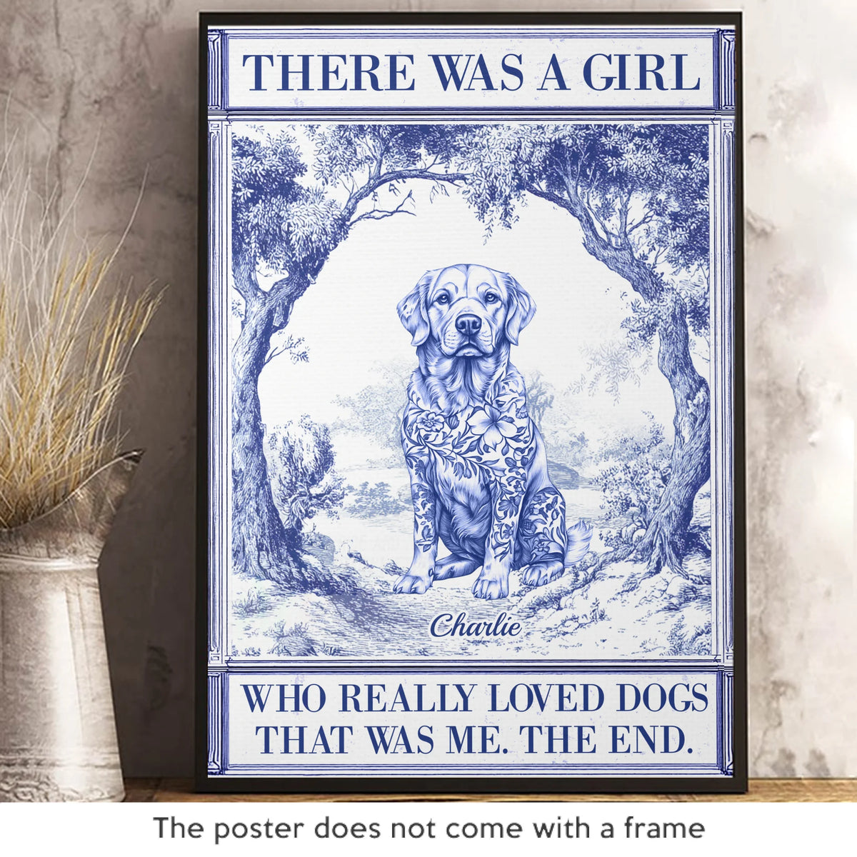 Affiche verticale personnalisée - Cadeaux d'anniversaire personnalisés pour les amoureux des chiens, papas et mamans - Crazy Dog Lady