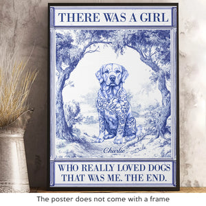 Affiche verticale personnalisée - Cadeaux d'anniversaire personnalisés pour les amoureux des chiens, papas et mamans - Crazy Dog Lady