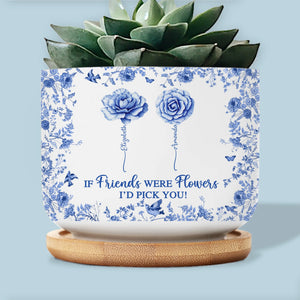 Pot de fleurs en céramique personnalisé pour la décoration intérieure – Cadeaux d'anniversaire personnalisés pour les meilleures amies – Le temps nourrit des liens éternels
