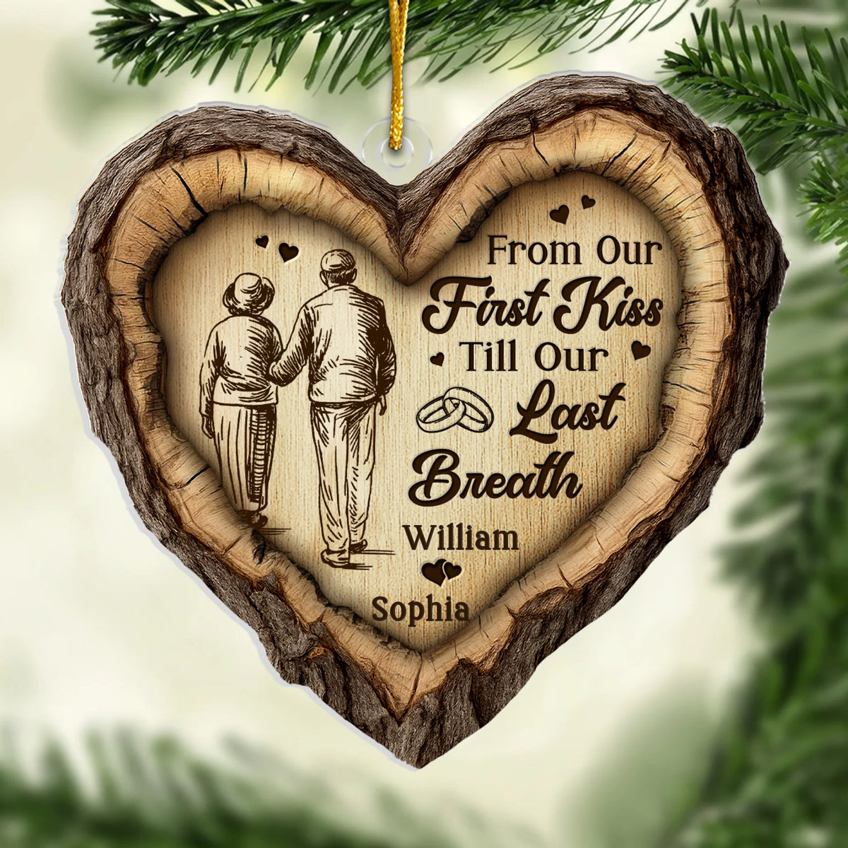 Custom Acrylic Ornament - Personalized Anniversary Christmas Wedding Gifts For Husband And Wife, Him And Her - Together In Heart And Soul