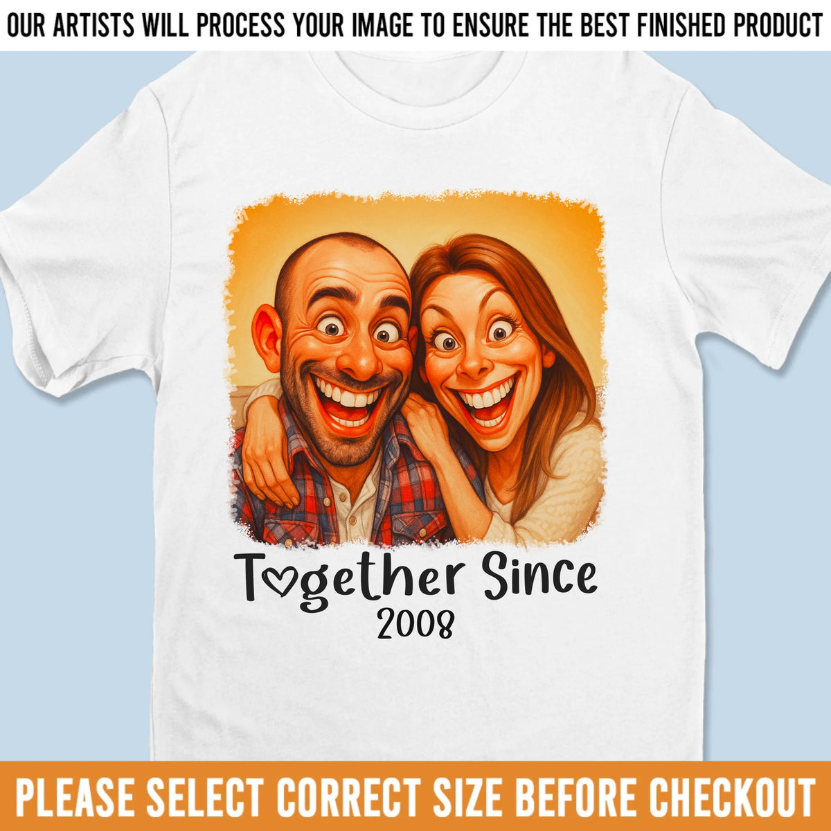 T-shirt unisexe personnalisé avec photo humoristique, sweat à capuche premium – Cadeaux d'anniversaire de mariage personnalisés pour mari et femme, lui et elle – Pas de contrepartie, juste de l'amour
