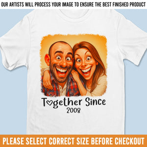 T-shirt unisexe personnalisé avec photo humoristique, sweat à capuche premium – Cadeaux d'anniversaire de mariage personnalisés pour mari et femme, lui et elle – Pas de contrepartie, juste de l'amour