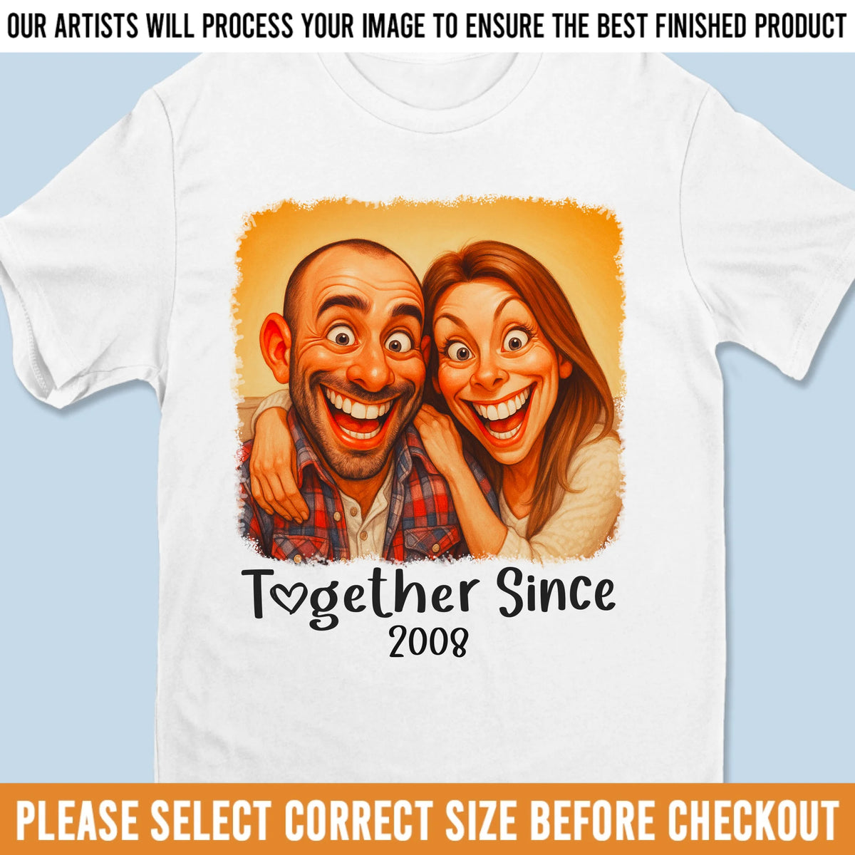 T-shirt unisexe personnalisé avec photo humoristique, sweat à capuche premium – Cadeaux d'anniversaire de mariage personnalisés pour mari et femme, lui et elle – Pas de contrepartie, juste de l'amour