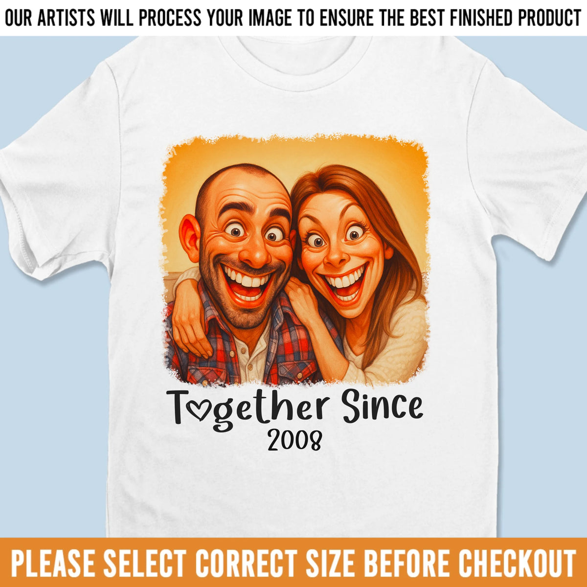 T-shirt unisexe personnalisé avec photo humoristique, sweat à capuche premium – Cadeaux d'anniversaire de mariage personnalisés pour mari et femme, lui et elle – Pas de contrepartie, juste de l'amour