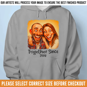 T-shirt unisexe personnalisé avec photo humoristique, sweat à capuche premium – Cadeaux d'anniversaire de mariage personnalisés pour mari et femme, lui et elle – Pas de contrepartie, juste de l'amour