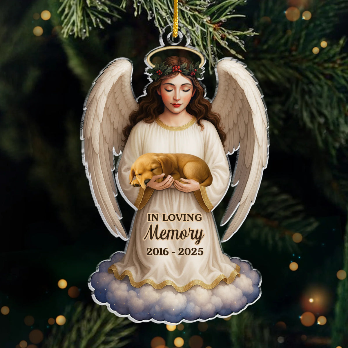 Custom Photo Acrylic Ornament - Personalized Pet Christmas Memorial Sympathy Gifts For Dogs, Cats - Until We Meet Again