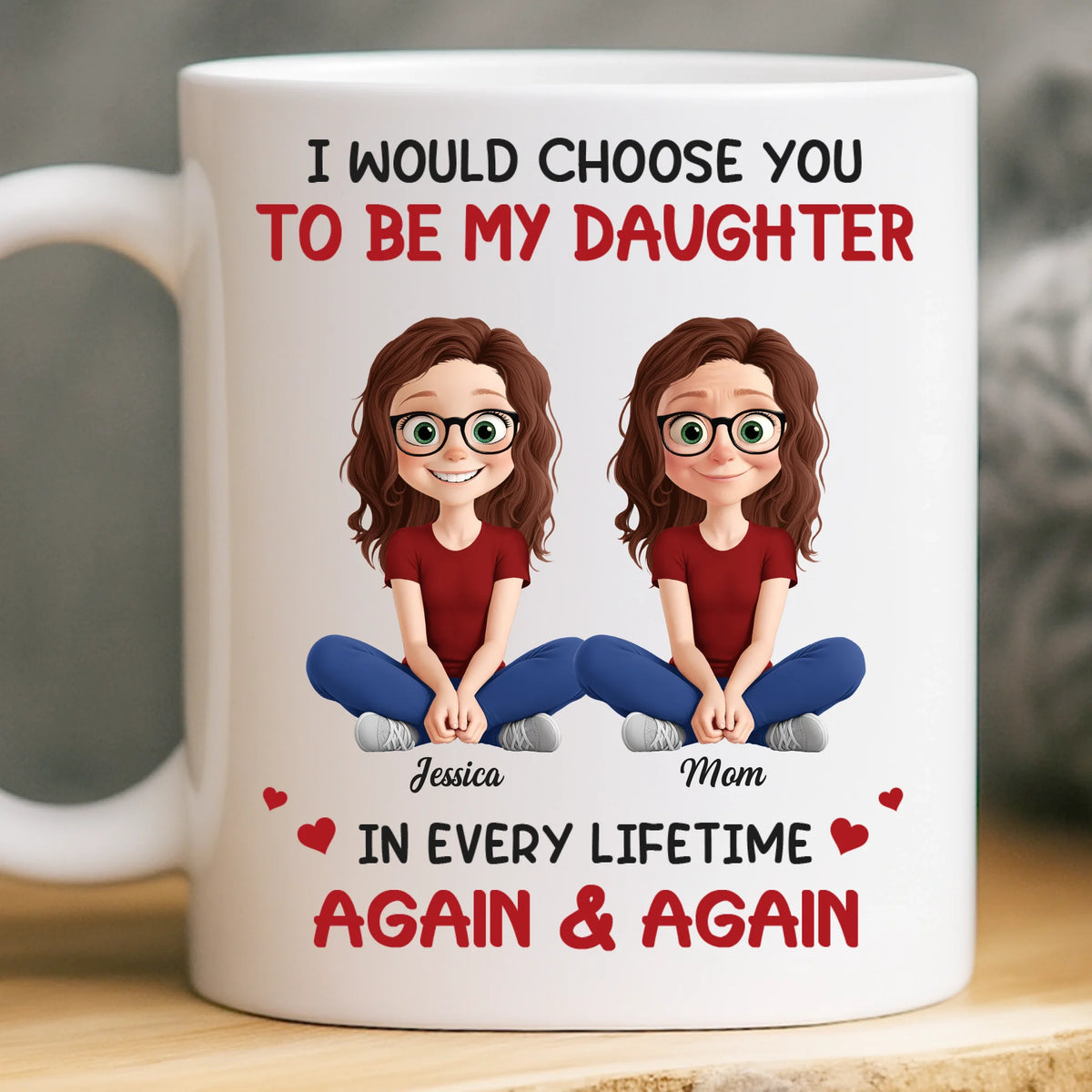 Custom Mug - Personalized Birthday Gifts For Mom, Daughter - No Bond Like A Mother And Daughter Bond