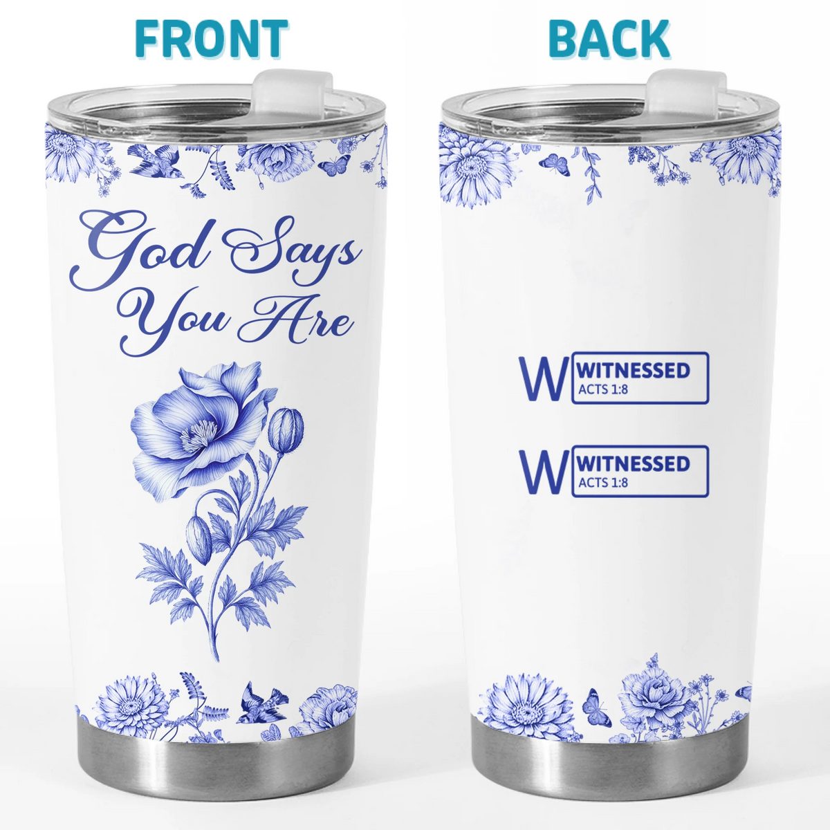 Custom Tumbler - Personalized Best Friend Birthday Gifts For Women, Besties, Sisters, BFF, Family, Yourself - God Says I Am