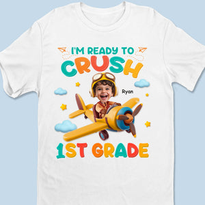T-shirt photo personnalisé pour enfants - Cadeaux de rentrée scolaire personnalisés pour enfants - Envol vers une nouvelle aventure
