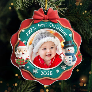 Décoration photo personnalisée en acrylique - Cadeau de naissance personnalisé pour Noël, révélation du sexe du bébé, pour les nouvelles mamans, les nouveaux papas et les nouveaux parents - Jingle All The Way, Baby Style